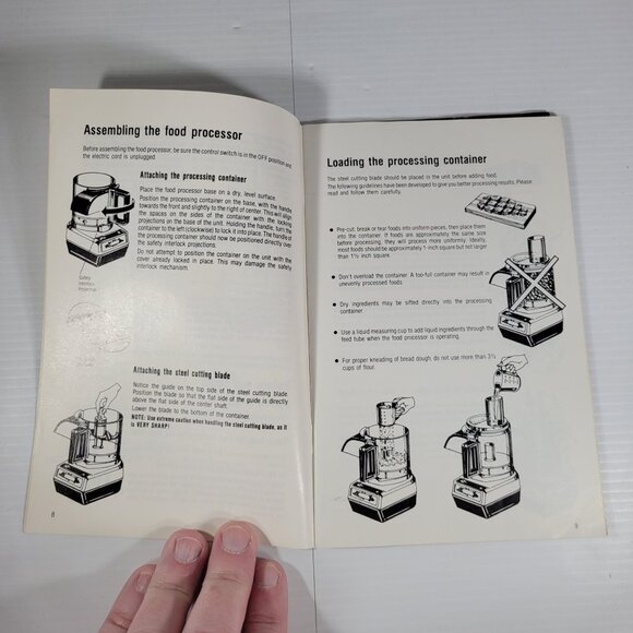 Vintage 1980 Sunbeam Vista Food Processor Instruction Manual Cookbook Recipes - Picture 3 of 7